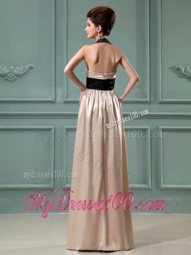 2013 Summer Halter Column Floor-length Prom Dresses Champagne