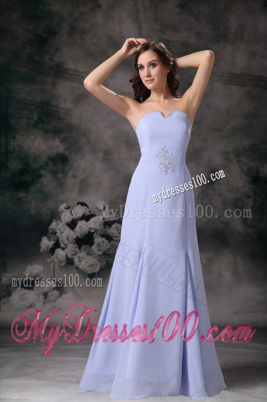 Lilac Column Strapless Floor-length Beading 2013 Discount Prom Dress