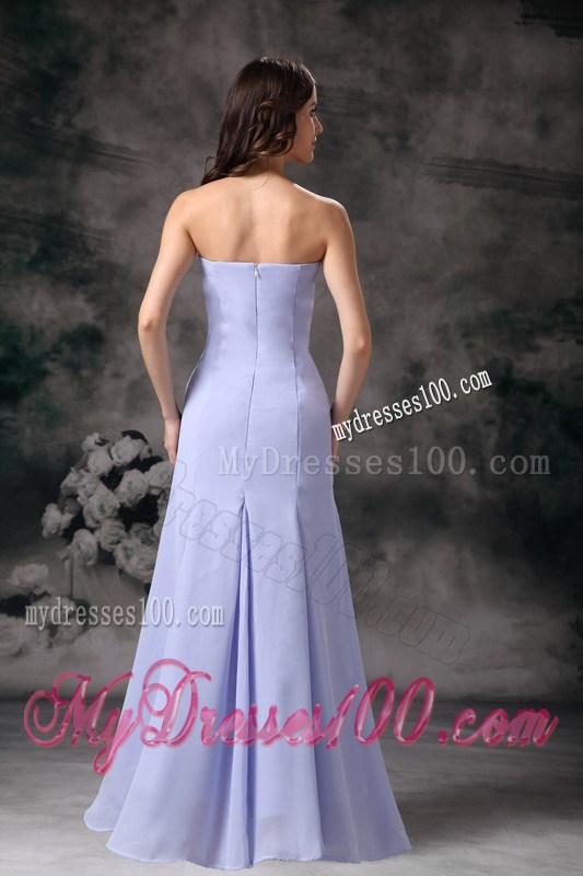 Lilac Column Strapless Floor-length Beading 2013 Discount Prom Dress