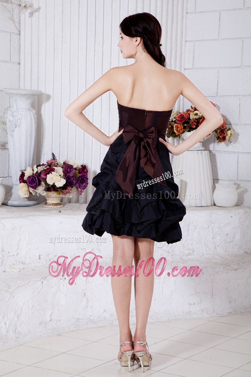 Burgundy and Navy Blue Strapless Short Beading Prom Dress