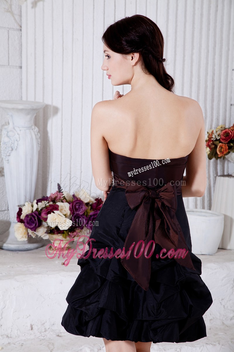 Burgundy and Navy Blue Strapless Short Beading Prom Dress