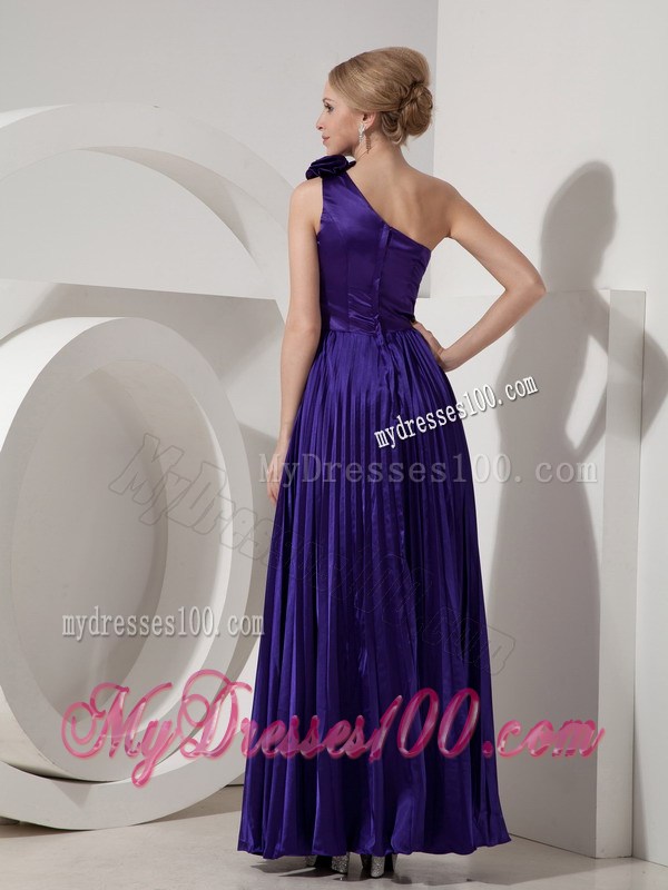Lovely Dark Purple One Shoulder Prom Dress Beading