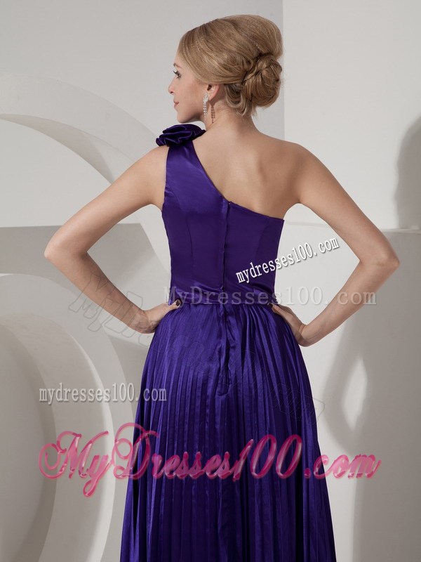 Lovely Dark Purple One Shoulder Prom Dress Beading