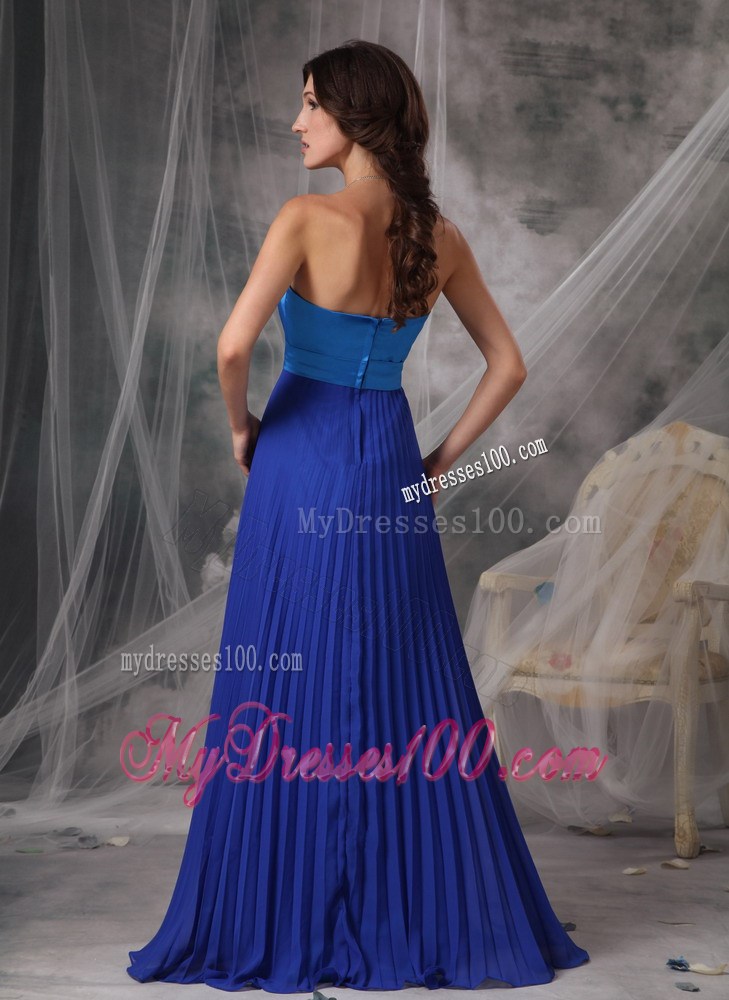 Pretty Royal Blue Elegant Prom Dress Empire Strapless Floor-length