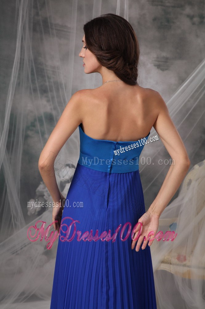Pretty Royal Blue Elegant Prom Dress Empire Strapless Floor-length
