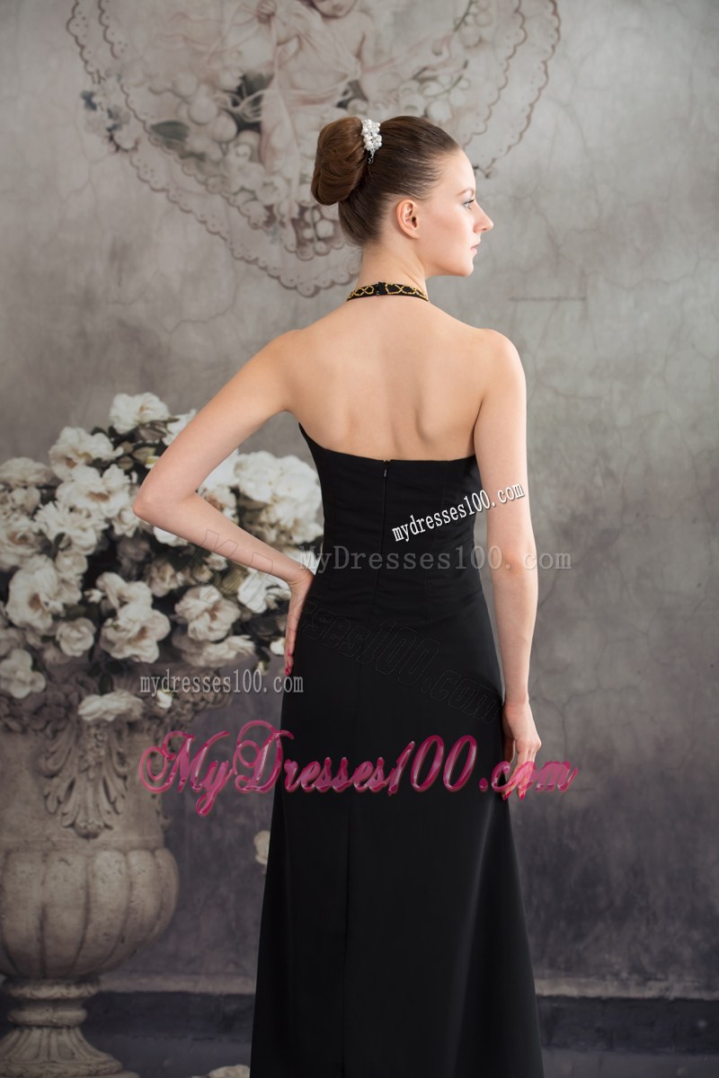 Sexy Halter Top Neck Long Beading Empire Prom Dress