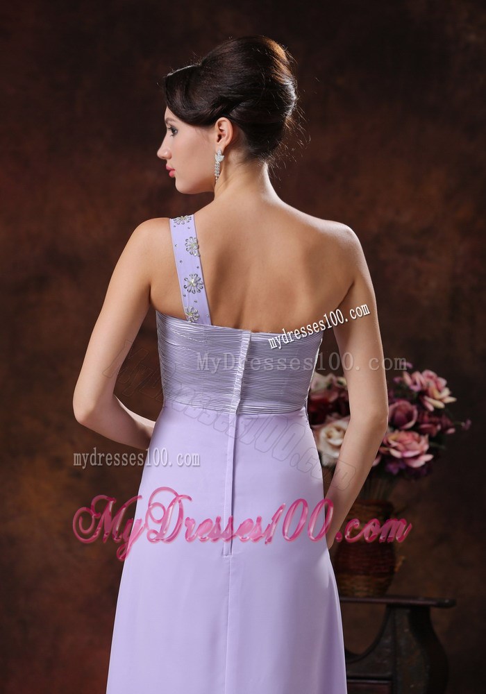 2013 Lilac Beaded Decorate One Shoulder Empire 2013 Prom Dress