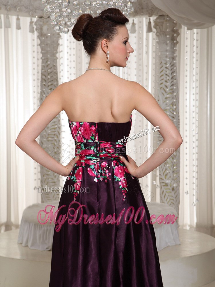 Printing Prom Dress For Formal With Strapless Neckline Ankle Length In 2013