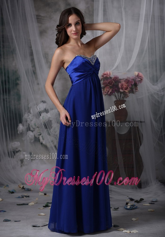 Luxurious Royal Blue Long Prom Dressed Empire Sweetheart Beading