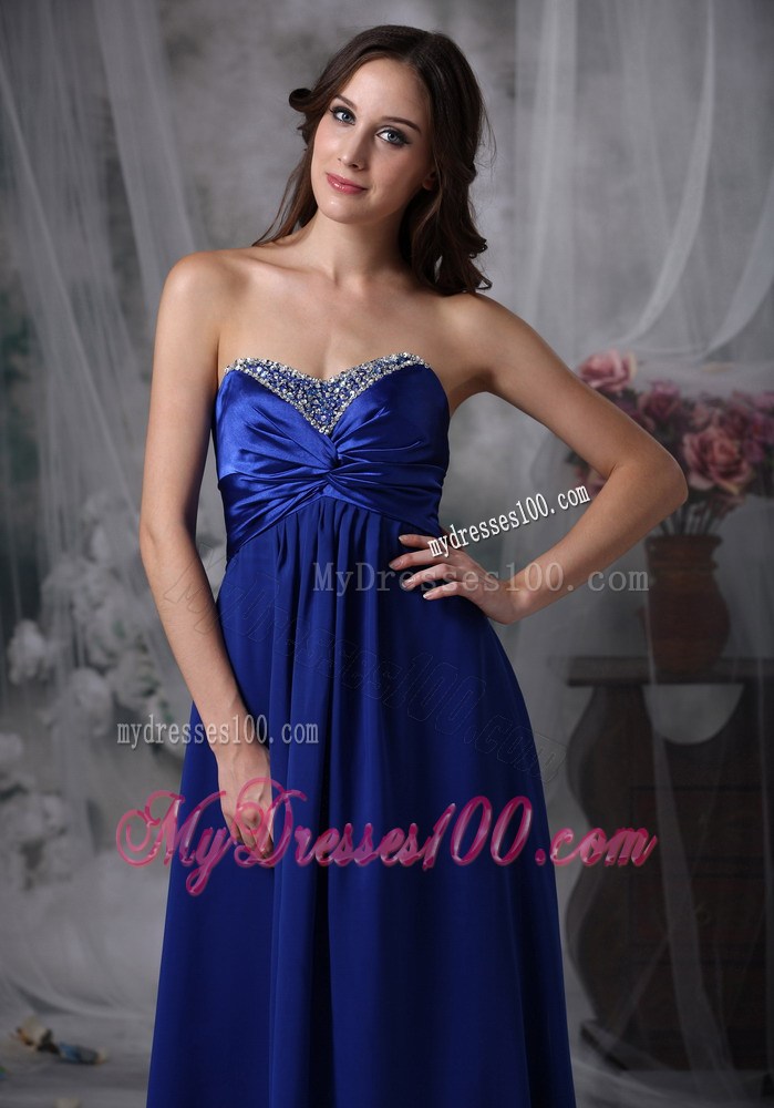 Luxurious Royal Blue Long Prom Dressed Empire Sweetheart Beading