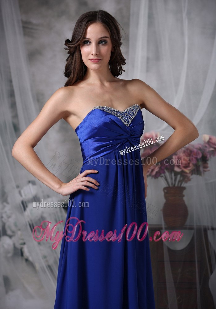 Luxurious Royal Blue Long Prom Dressed Empire Sweetheart Beading