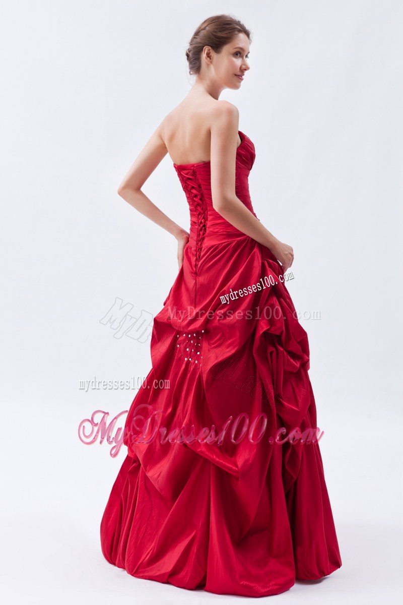 Wine Red Column Sheath Strapless Prom Dress Sequins Floor-length