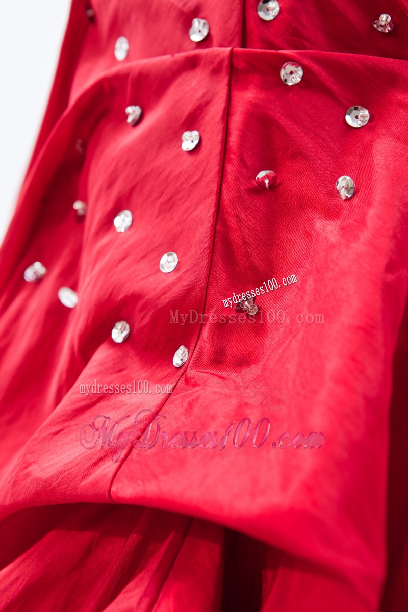 Wine Red Column Sheath Strapless Prom Dress Sequins Floor-length