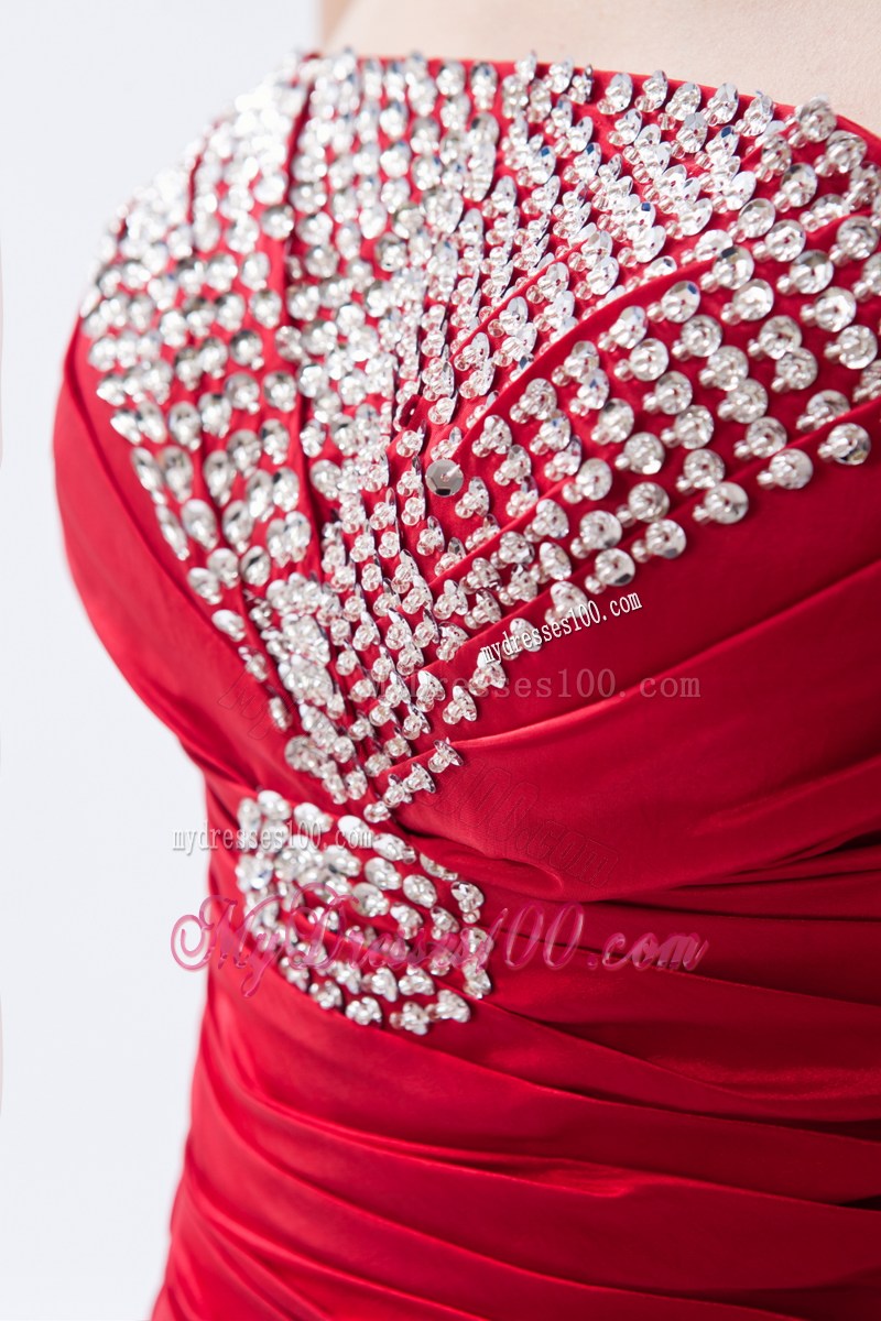 Wine Red Column Sheath Strapless Prom Dress Sequins Floor-length