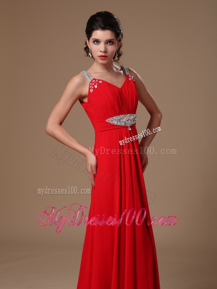 Customize Red Beaded Empire Prom Dress for 2013 New Style