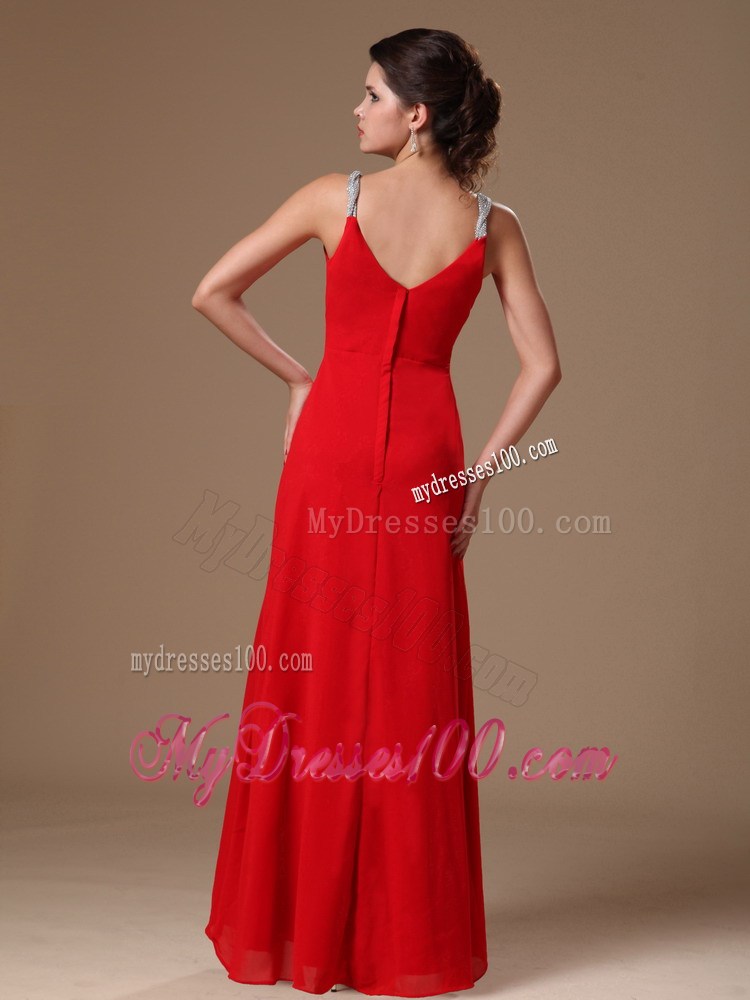 Customize Red Beaded Empire Prom Dress for 2013 New Style