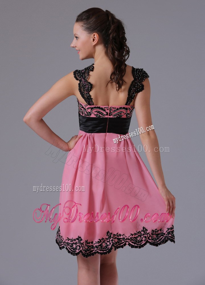 2013 Violet Red A-line Straps Appliques Decorate Prom Cocktail Dress