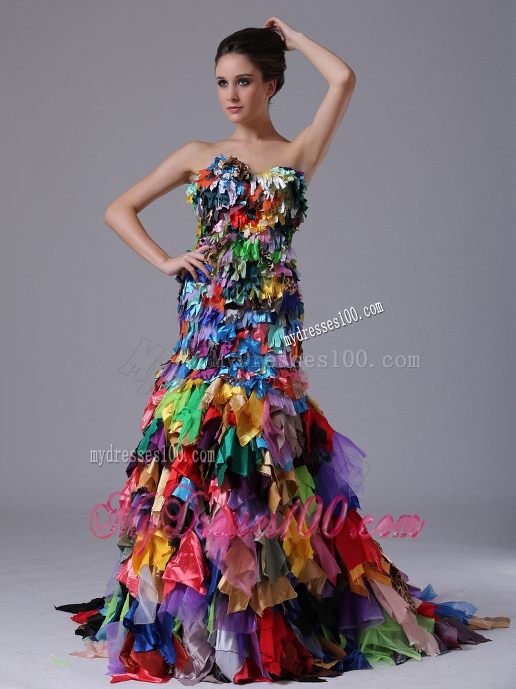Colored Mermaid Sweetheart Prom Dresses of Floor-length