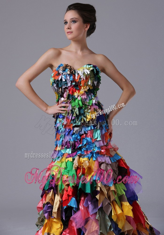 Colored Mermaid Sweetheart Prom Dresses of Floor-length