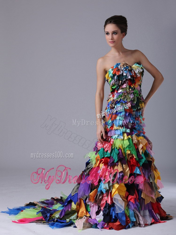 Colored Mermaid Sweetheart Prom Dresses of Floor-length