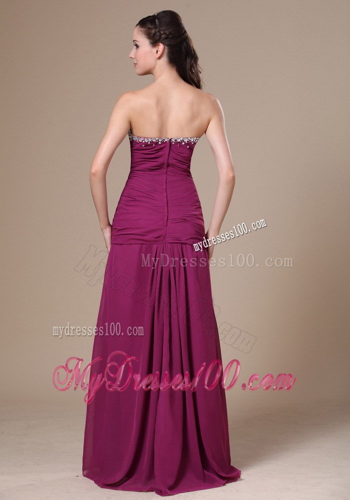 2013 Fuchsia Sweetheart Dress For Prom With Beaded Decorate