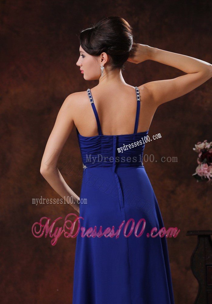 Deading Decorate Royal Blue V-neck Prom Dress for 2013 Fashion