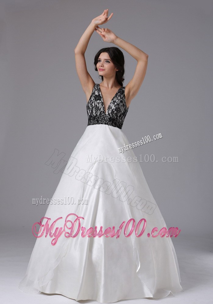 Custom Made V-neck A-line Style For 2013 Prom Dress with Lace