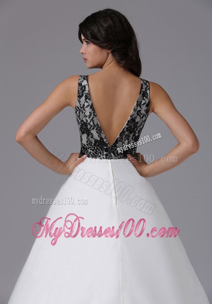 Custom Made V-neck A-line Style For 2013 Prom Dress with Lace