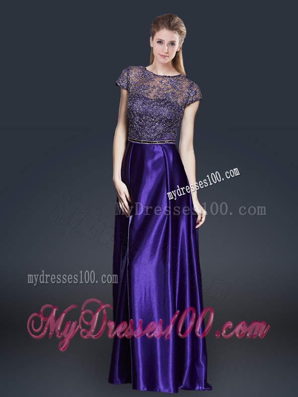 Empire Bateau Evening Dresses with Appliques and Belt