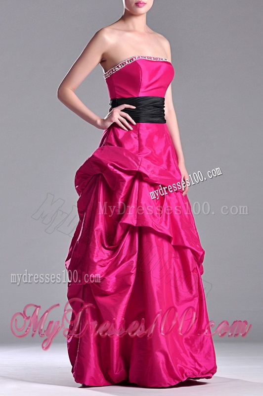 Hot Sale A Line Black Belt Evening Dress with Beaded Top and Bubbles