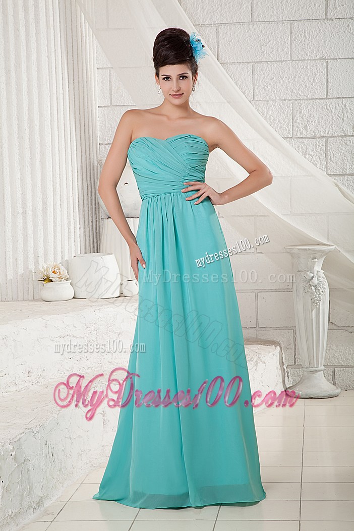 Ruching Empire Chiffon Dress for Prom with Brush Train For Ladies