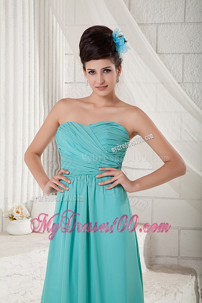Ruching Empire Chiffon Dress for Prom with Brush Train For Ladies
