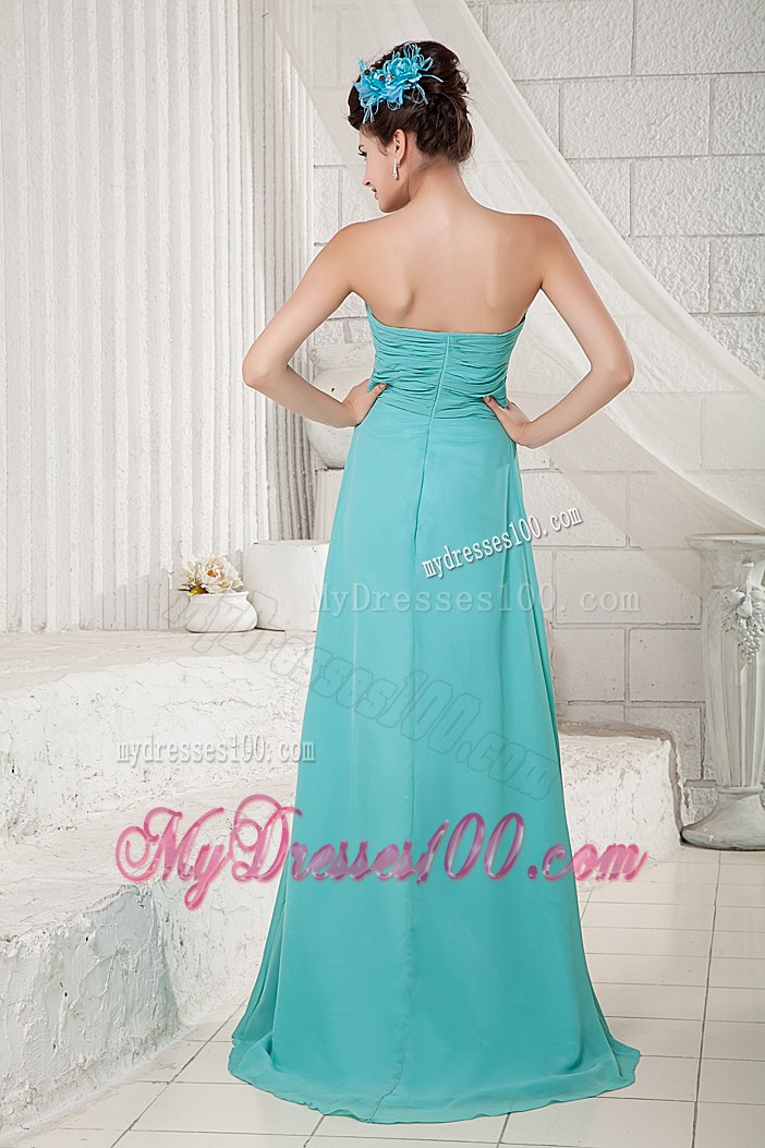Ruching Empire Chiffon Dress for Prom with Brush Train For Ladies