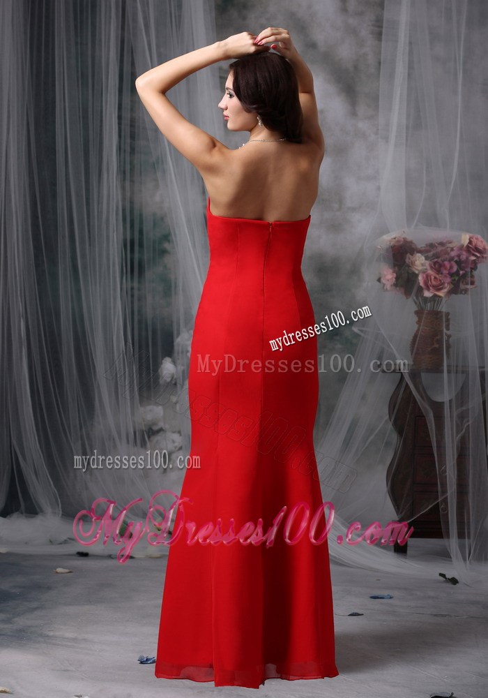 Red Long Mermaid Prom Gowns of Strapless and Sweetheart