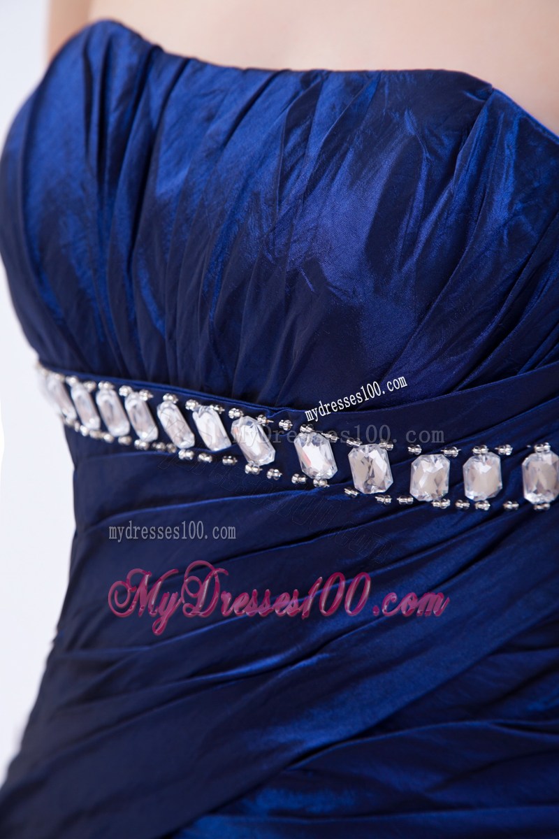 Ruches and Pick-ups Accent Prom Gown in Royal Blue