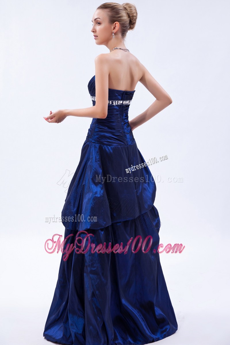 Ruches and Pick-ups Accent Prom Gown in Royal Blue