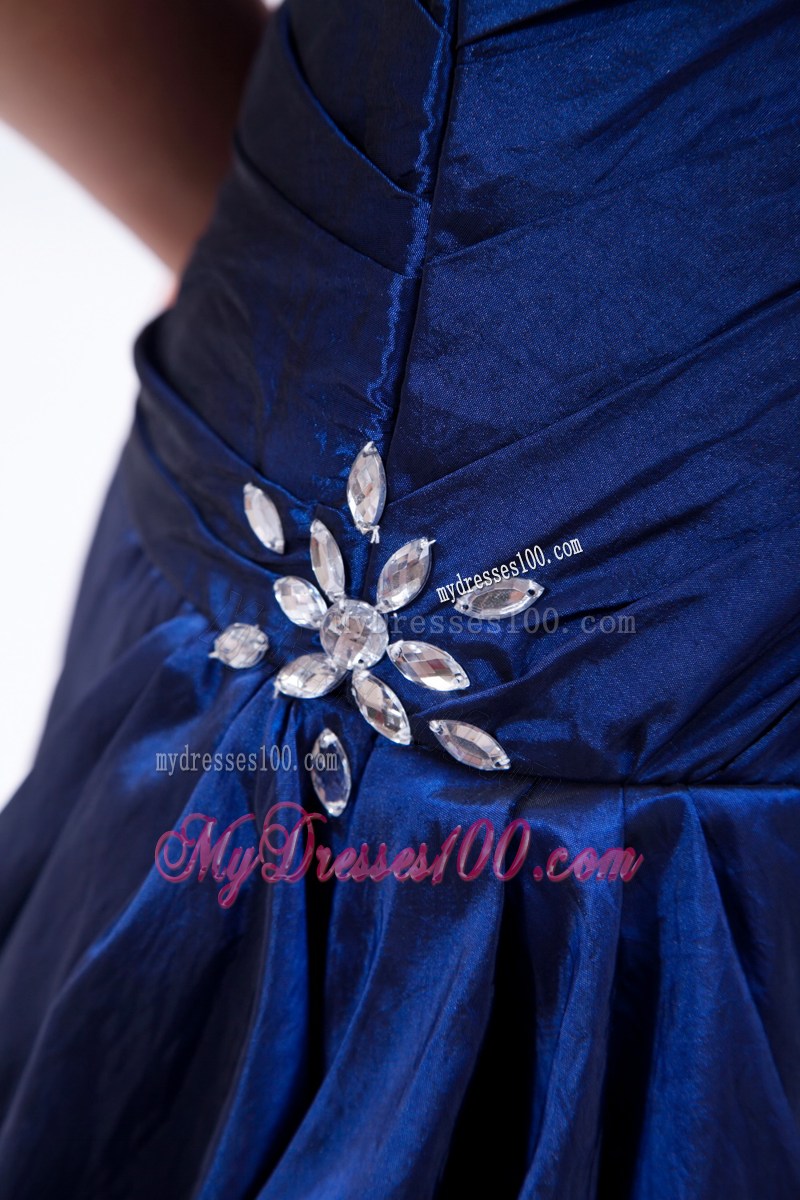 Ruches and Pick-ups Accent Prom Gown in Royal Blue