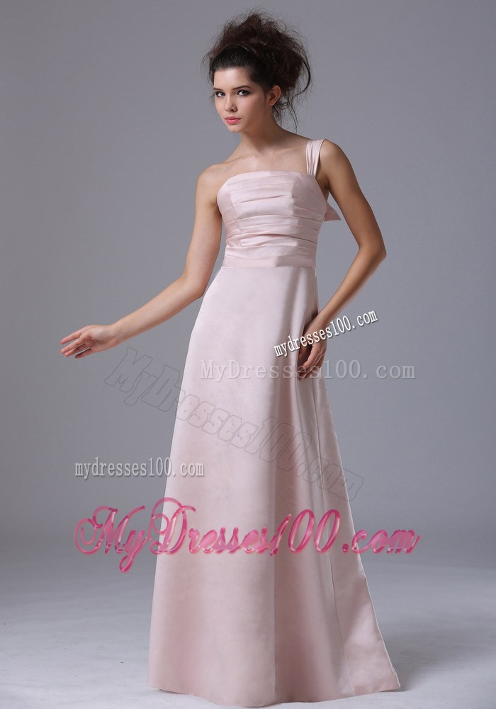 One Shoulder 2013 Pink Prom Dress Ruched Column Style