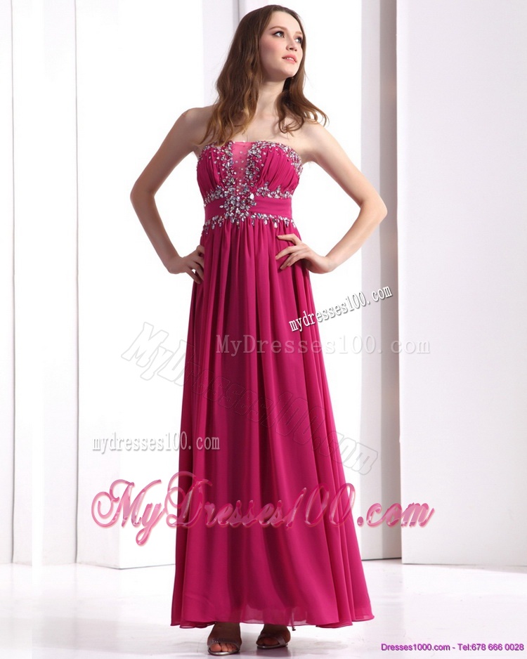 Sophisticated Strapless Floor Length 2016 Evening Dress with Beading