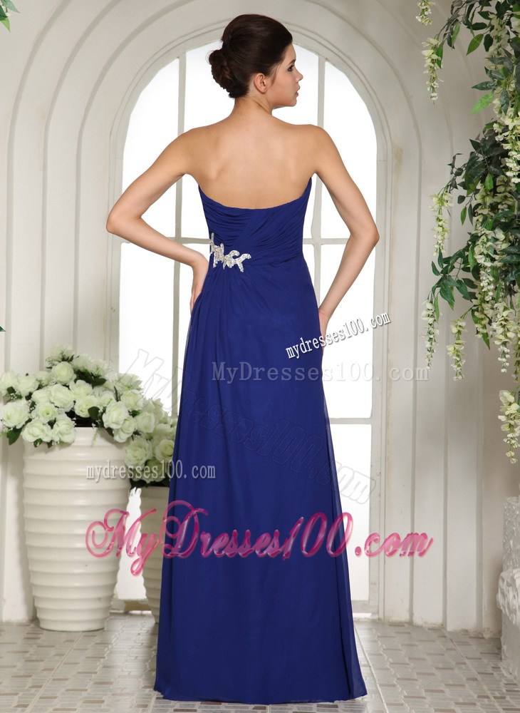 Royal Blue Appliques With Beading Prom Dress For Customize