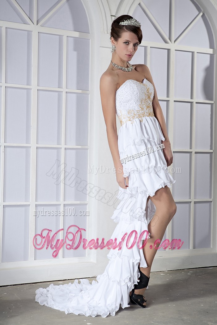 Beaded Sweetheart Prom Dress of High-low with Layers