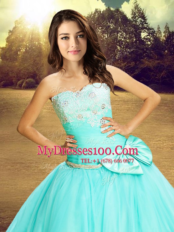Apple Green Sleeveless Tulle Lace Up 15 Quinceanera Dress for Military Ball and Sweet 16 and Quinceanera