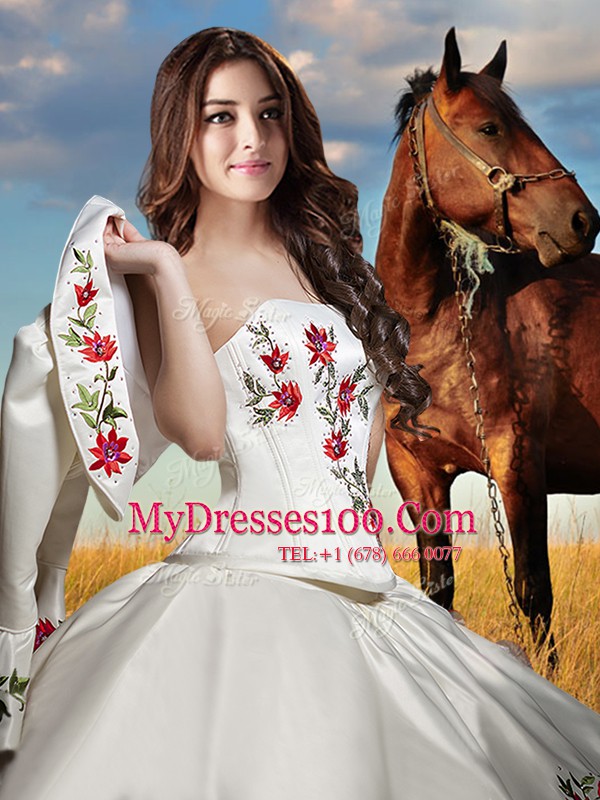 Organza and Taffeta Sleeveless Floor Length Ball Gown Prom Dress and Embroidery and Ruffled Layers