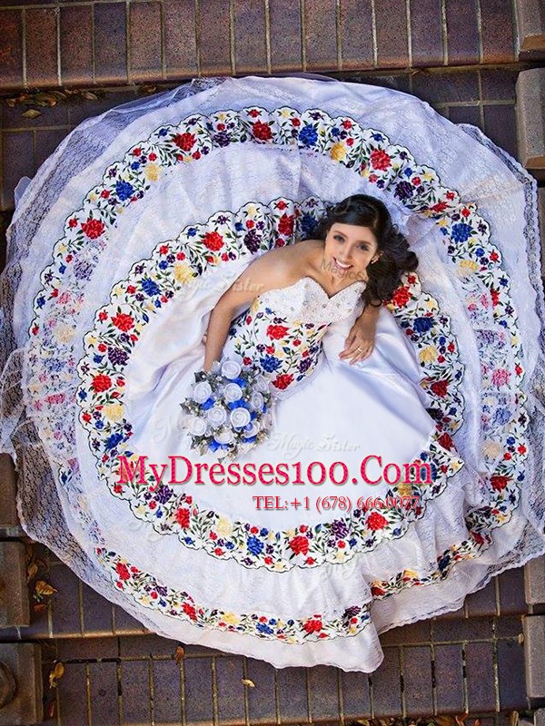 Sleeveless Beading and Lace and Embroidery Lace Up Sweet 16 Quinceanera Dress