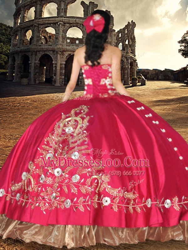 Lace Up Off The Shoulder Lace and Embroidery Quinceanera Dress Satin Sleeveless