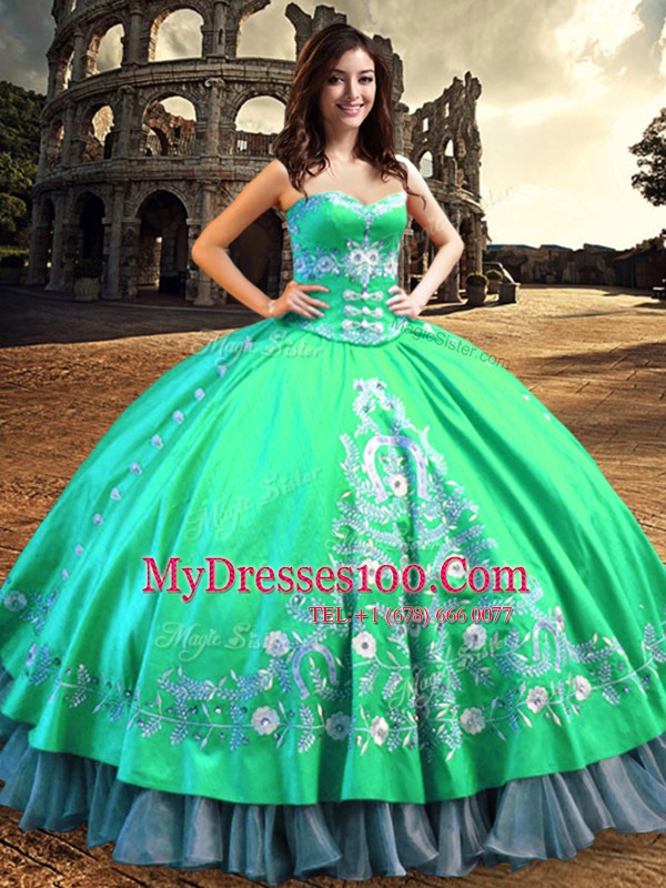 Comfortable Ball Gowns Quinceanera Dress Turquoise Off The Shoulder Satin Sleeveless Floor Length Lace Up