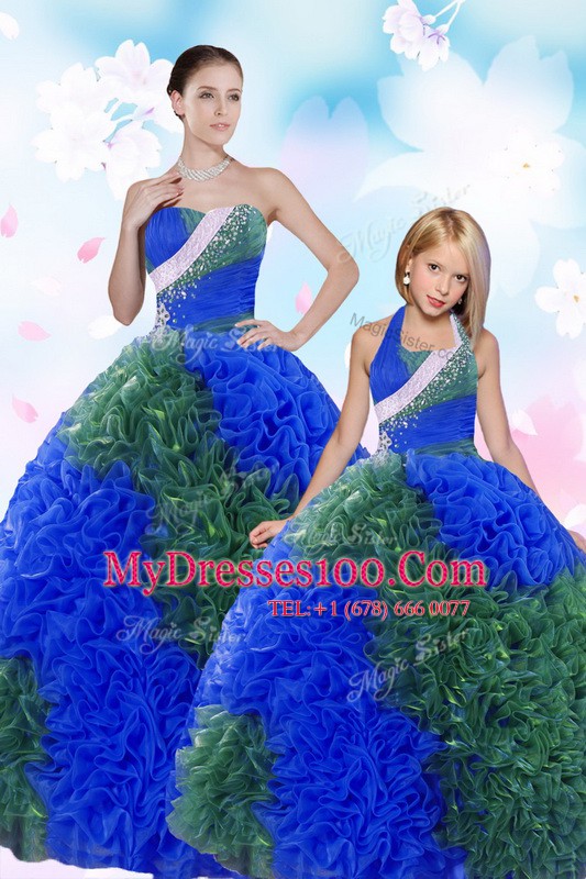 New Style Sequins Pick Ups Ball Gowns Quinceanera Dress Multi-color Sweetheart Taffeta Sleeveless Floor Length Lace Up