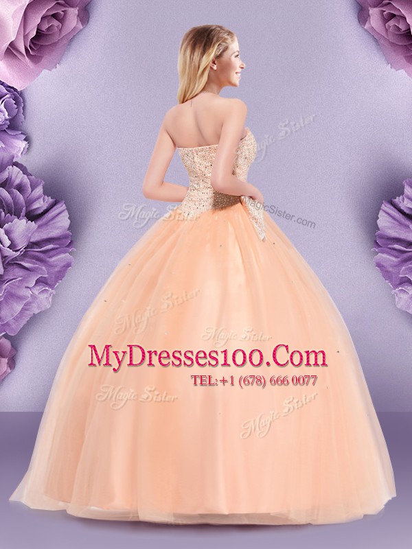 High Class Sleeveless Beading and Bowknot Zipper Sweet 16 Quinceanera Dress