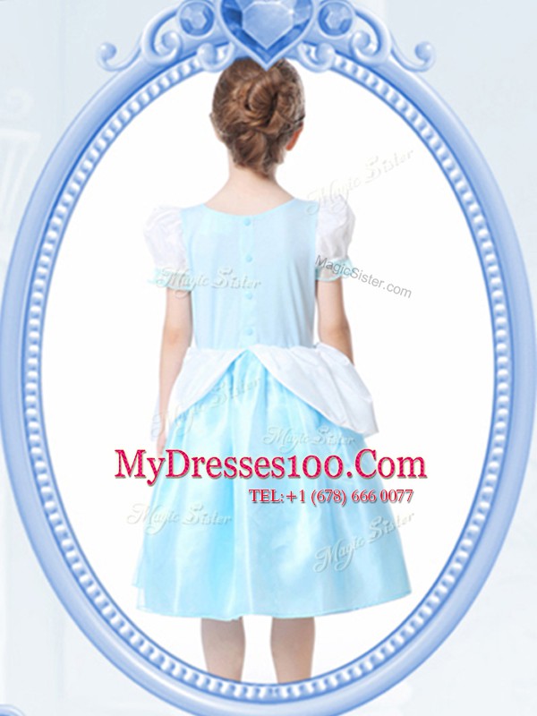 On Sale Scoop Clasp Handle Organza Short Sleeves Knee Length Flower Girl Dresses for Less and Beading