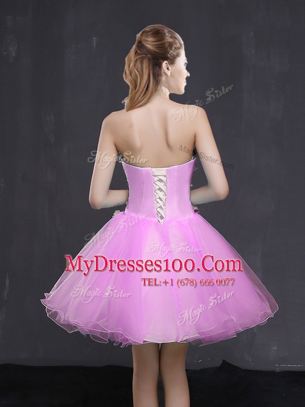 Excellent Lilac Sweetheart Neckline Appliques Club Wear Sleeveless Lace Up